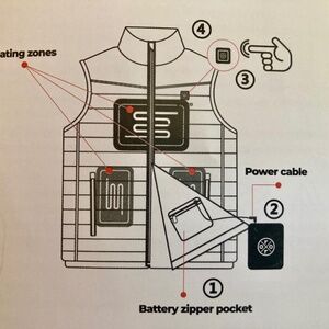 ORORO Women's 4-zone Heated Down Vest with 2 Batteries Size L NWT